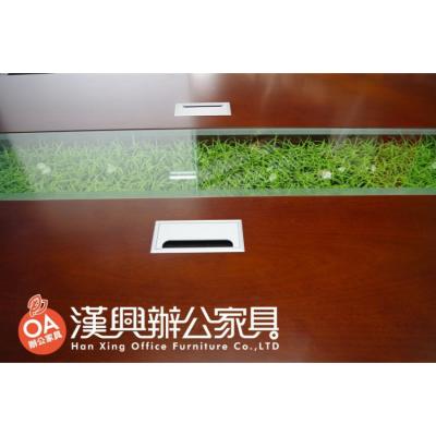   胡桃木色花台會議桌 240*120公分 /   專款設計新品會議桌        