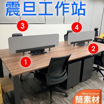 【簡素材/二手OA辦公家具】     淺色系震旦牌特製屏風4人工作站     原裝出品