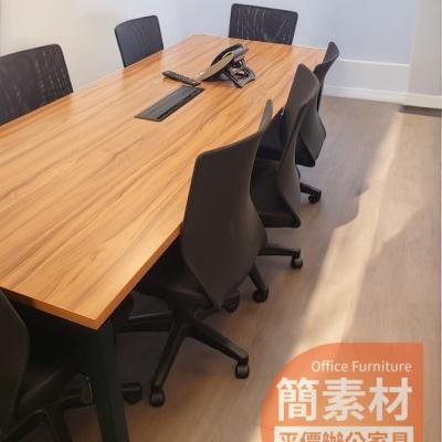 簡素材OA【買便宜辦公室家具  】木紋工業風 會議桌 二手精選品