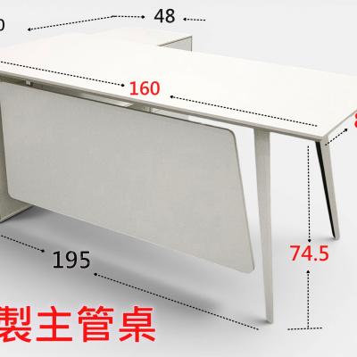 簡素材二手OA【美學白色辦公主管桌 】主桌白+側櫃白原裝   